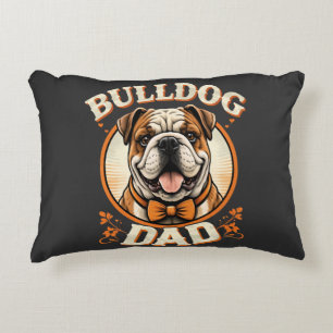 Bulldog Dad – Cute Vintage Bulldog Father’s Day Accent Pillow