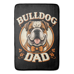 bulldog dad – cute vintage bulldog father’s day bath mat
