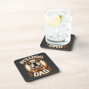 bulldog dad – cute vintage bulldog father’s day coaster