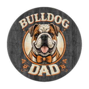bulldog dad – cute vintage bulldog father’s day cutting board