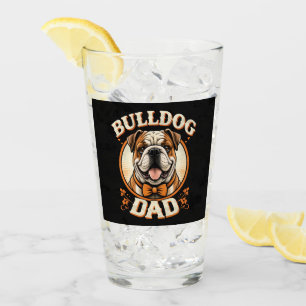 bulldog dad – cute vintage bulldog father’s day glass