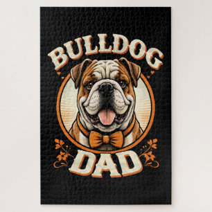 Bulldog Dad – Cute Vintage Bulldog Father’s Day Jigsaw Puzzle