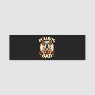 bulldog dad – cute vintage bulldog father’s day name tag