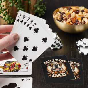 Bulldog Dad – Cute Vintage Bulldog Father’s Day Playing Cards
