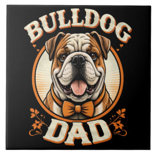 Bulldog Dad – Cute Vintage Bulldog Father’s Day Tile
