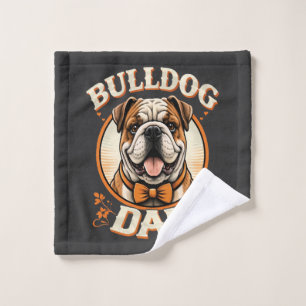 bulldog dad – cute vintage bulldog father’s day wash cloth