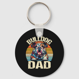Bulldog Dad Dog Lovers Daddy Father's Day Keychain
