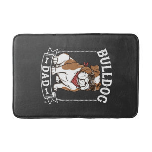 Bulldog Dad Dog Sunglasses Bandana Bath Mat