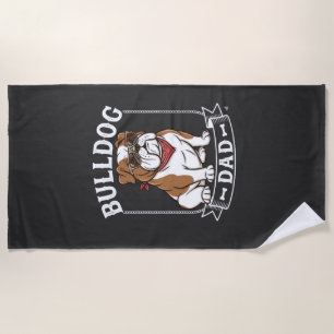 Bulldog Dad Dog Sunglasses Bandana Beach Towel