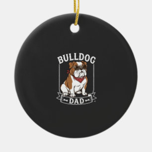 Bulldog Dad Dog Sunglasses Bandana Ceramic Ornament