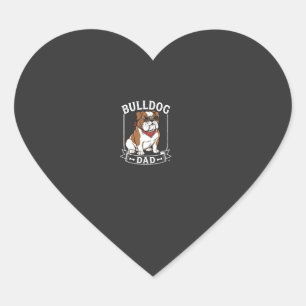 Bulldog Dad Dog Sunglasses Bandana Heart Sticker