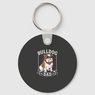 Bulldog Dad Dog Sunglasses Bandana Keychain