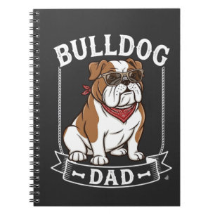 Bulldog Dad Dog Sunglasses Bandana Notebook