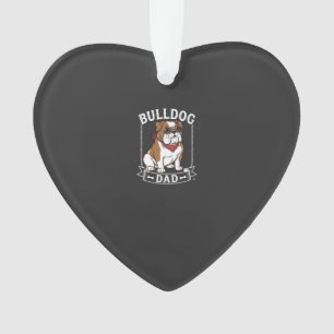 Bulldog Dad Dog Sunglasses Bandana Ornament