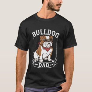 Bulldog Dad Dog Sunglasses Bandana T-Shirt