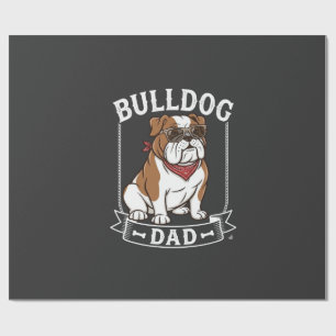 Bulldog Dad Dog Sunglasses Bandana Wrapping Paper