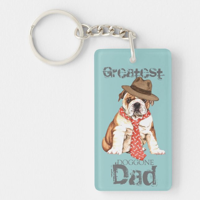 Bulldog Dad Keychain (Front)