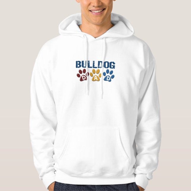 BULLDOG DAD Paw Print 1 Hoodie (Front)