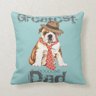 Bulldog Dad Throw Pillow