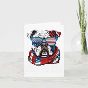 Bulldog Dad Usa Flag 4th Of July Dog Father Card