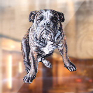 Bulldog Decal Bulldog Art Window Cling Personalize