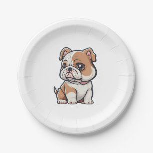Bulldog design for the Bold, Brave, and Beautiful Paper Plate