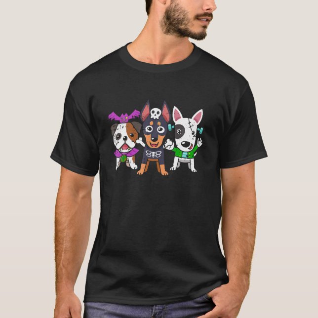 Bulldog Doberman Bull Terrier Halloween Costume Do T-Shirt (Front)