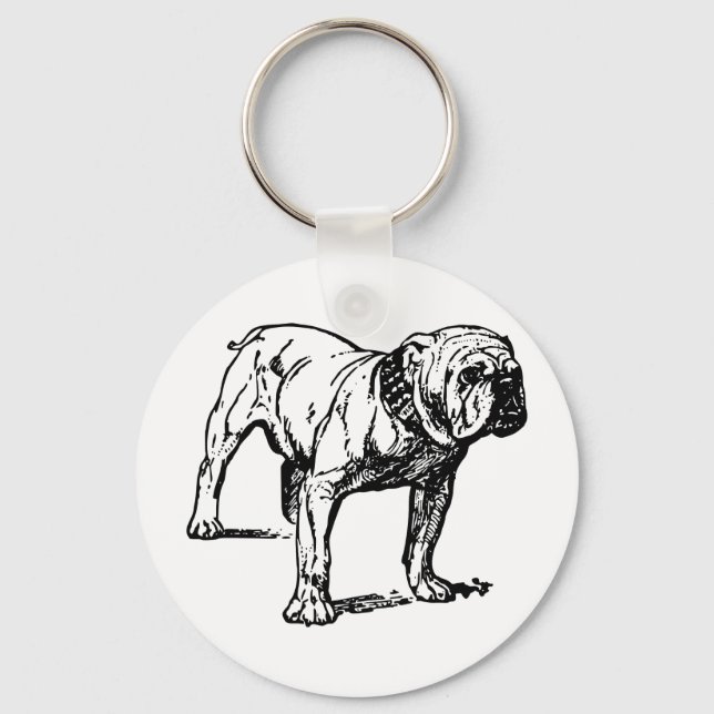 Bulldog Dog Business Keychain (Front)