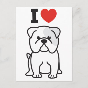 Bulldog Dog Cartoon Postcard