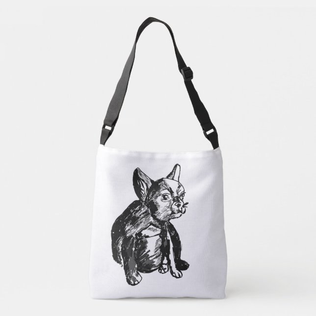 Bulldog Dog Custom All-Over-Print Cross Body Bag (Back)