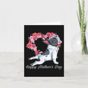 Bulldog Dog Heart Floral Happy Mother's Day Gifts  Card