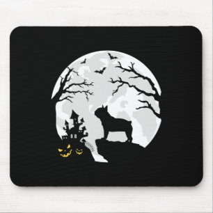 Bulldog Dog In The Moon Halloween Costume Men Wome Mouse Pad
