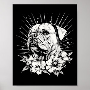 Bulldog Dog Lover Retro Style Tattoo  Poster