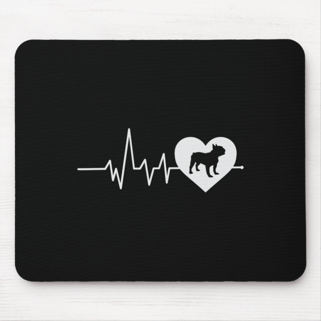 Bulldog Dog Lovers Men Women Gift Frenchie Heartbe Mouse Pad (Front)