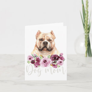Bulldog Dog Mom Floral Bully Mama  Card