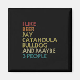 Bulldog Dog Owner Beer Lover Quote Vintage Retro Magnet
