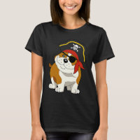 Bulldog Dog Pirate Captain with Skull Easy Hallowe