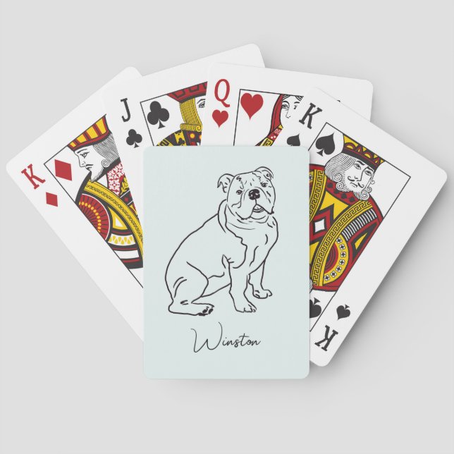 Bulldog Dog  Playing Cards (Back)