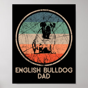 Bulldog Dog - Vintage English Bulldog Dad Poster