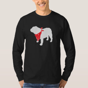 Bulldog Dog Wearing Red Bandana T-Shirt