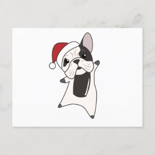 Bulldog Dogs Merry Christmas Winter Animals Postcard