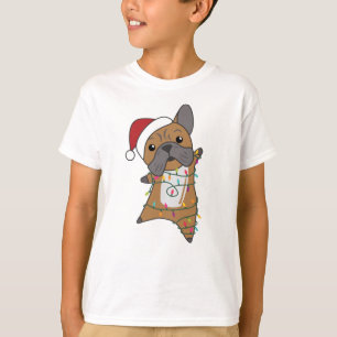 Bulldog Dogs Merry Christmas Winter Animals T-Shirt