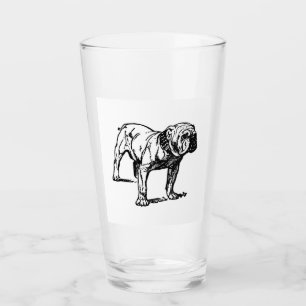 bulldog drawing glass
