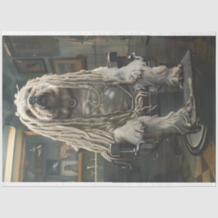 Bulldog Dreadlock Duke Decoupage Tissue Paper