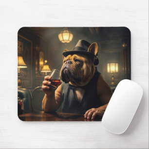 Bulldog Drinking In 1920s Speakeasy Mouse Pad