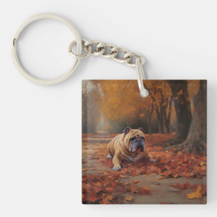 Bulldog en automne Feuilles automne Inspire