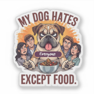 Bulldog Everyone Except Food Funny Cartoon