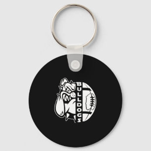 Bulldog Face Half Football Ball Fun Rug  Keychain
