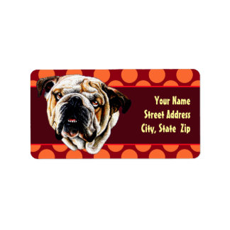 Bulldog Face Label