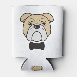 Bulldog Face With Tie Can Cooler